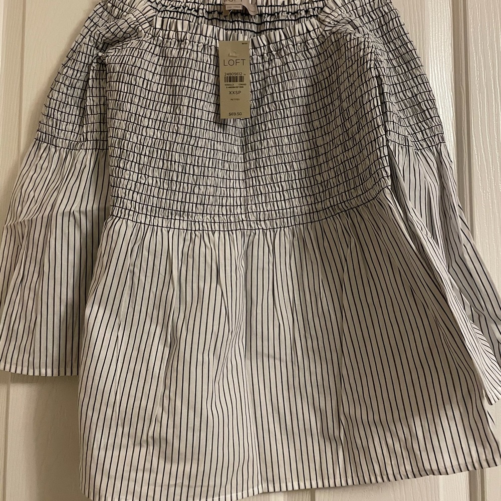 Loft cotton off-shoulder peasant top